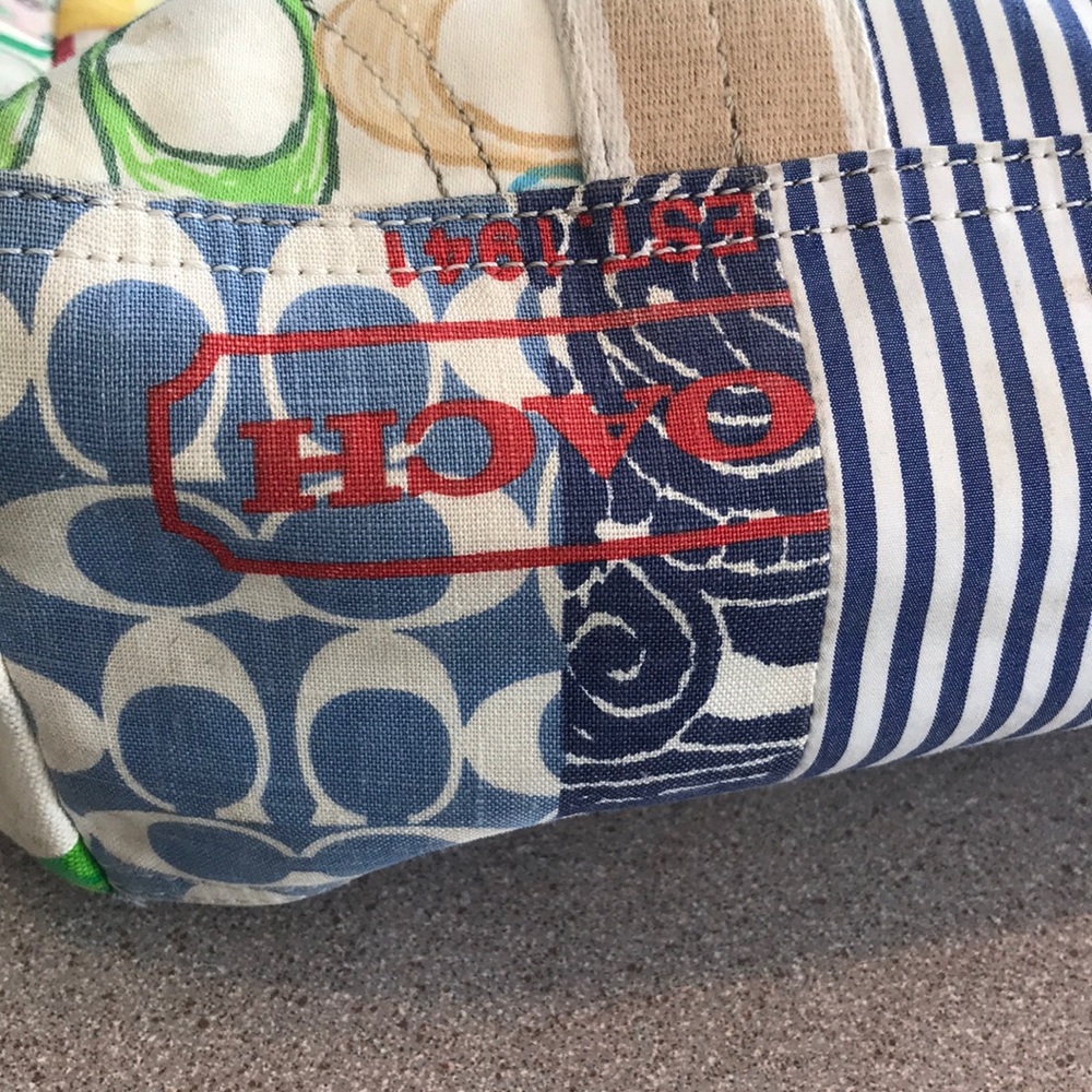 Coach Hampton Weekend Patchwork Bag Vibrant Color! - image 7